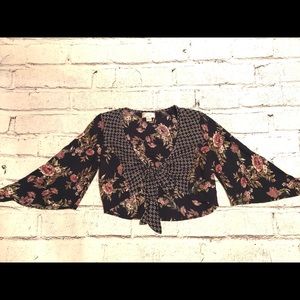 Band of Gypsies Tie Front Crop Top